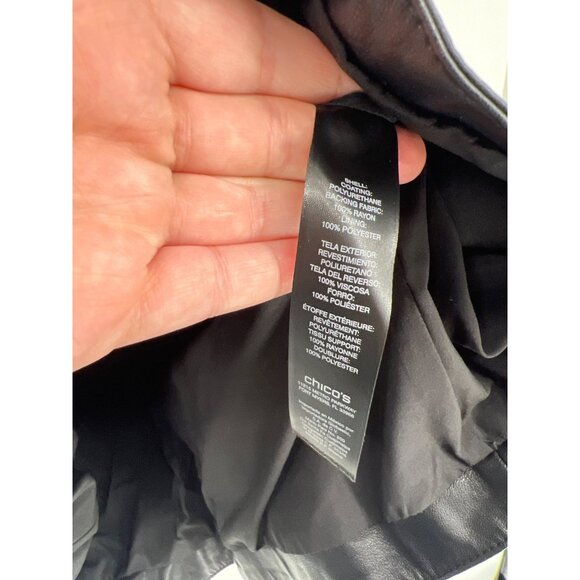 Chicos Womens Faux Leather Jacket Black Size 0 US Small - Picture 3 of 4
